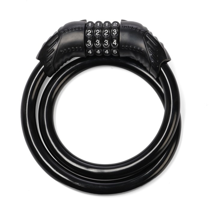 Замок навесной велосипедный ТУНДРА, 15х800 мм., кодовый, цвет черный Замок навесной велосипедный ТУНДРА, 15х800 мм., кодовый, цвет черный
