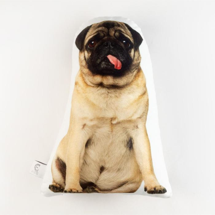 Подушка декоративная Этель &laquo;Мопс&raquo; 29х40 см, велюр, 100% п/э