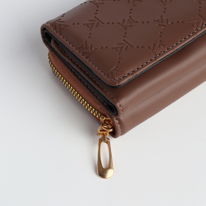 Кошелёк женский на кнопке, цвет коричневый Кошелёк женский на кнопке, цвет коричневый