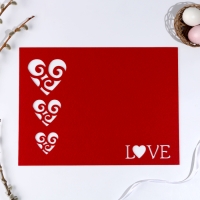 Салфетка &laquo;Сердце&raquo;, цвет красный, фетр, 38х28 см