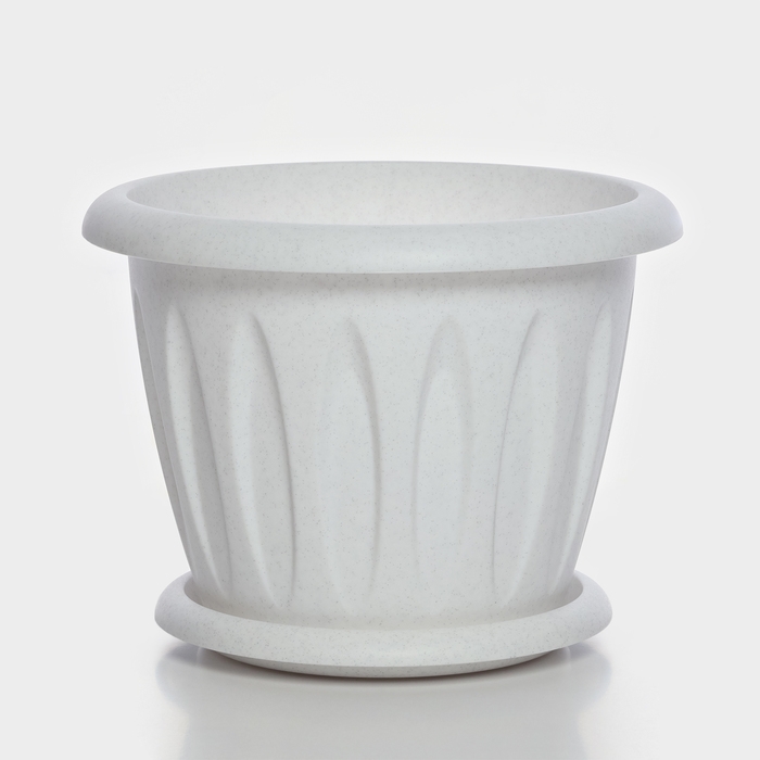 Горшок с поддоном «Фелиция», 3,6 л, цвет мраморный Горшок с поддоном «Фелиция», 3,6 л, цвет мраморный