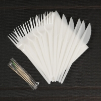 Набор пластиковой одноразовой посуды на 6 персон «Шашлычный №3», цвет белый Набор пластиковой одноразовой посуды на 6 персон «Шашлычный №3», цвет белый