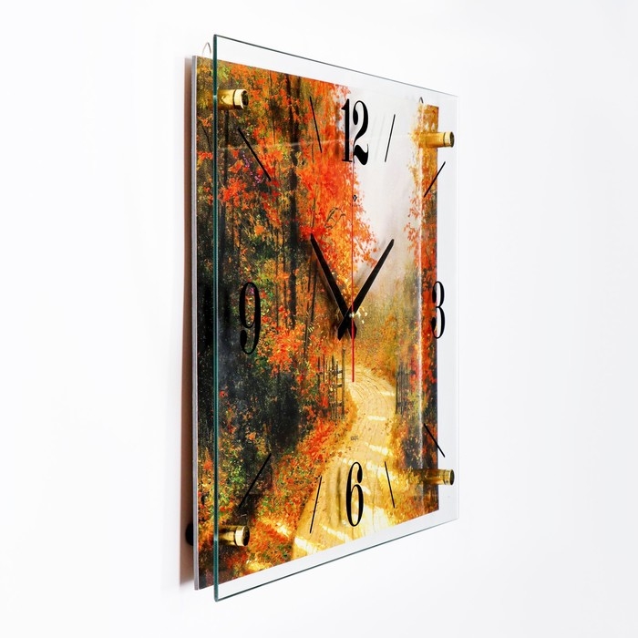 Часы-картина настенные, серия: Природа, Часы-картина настенные, серия: Природа, "Осенняя дорога", 40х56 см