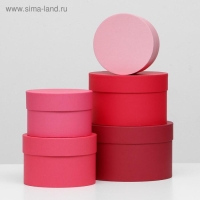 Набор круглых коробок 5 в 1 "Пантон 200-о", 23 х 23 х 14 - 15 х 15 х 10 см