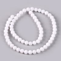 Бусины из натурального камня &laquo;Белый агат&raquo; набор 58 шт., размер 1 шт. &mdash; 6 мм