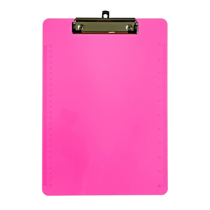 Планшет с прижимом формат А4 пластик, тонированный, с линейкой, МИКС Планшет с прижимом формат А4 пластик, тонированный, с линейкой, МИКС