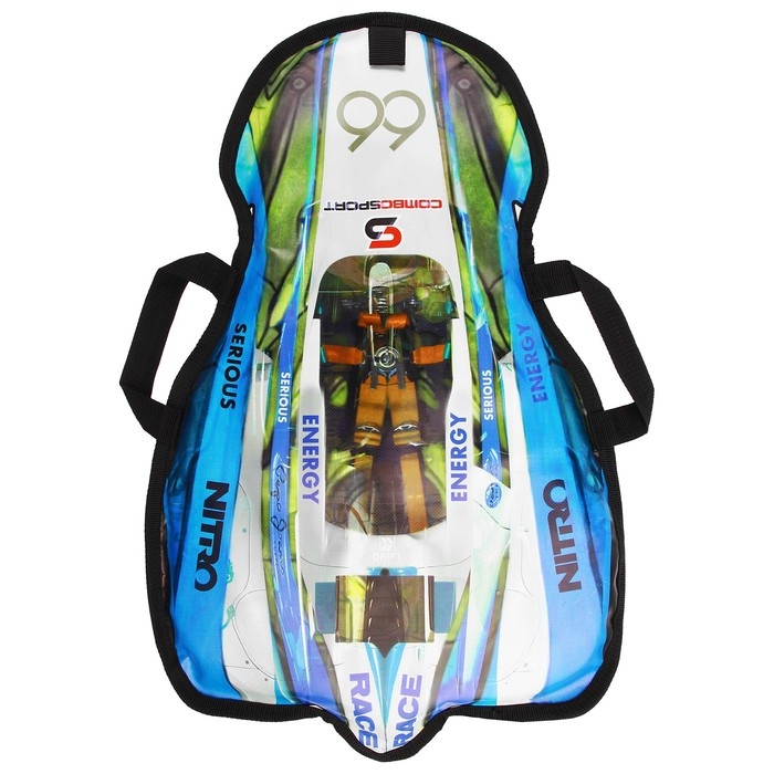 Санки-ледянки &laquo;Машинка № 7&raquo;, размер 66 х 41 см, цвет голубой