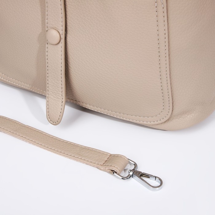 Сумка-тоут на молнии, 2 наружных кармана, цвет бежевый Сумка-тоут на молнии, 2 наружных кармана, цвет бежевый