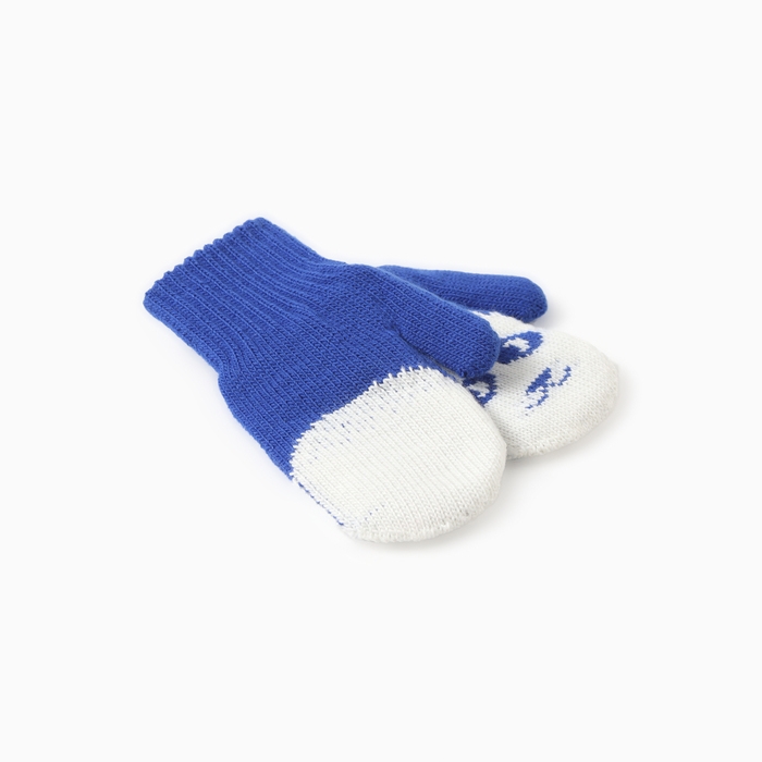 Варежки двойные детские Варежки двойные детские "Мишка", цвет голубой, р-р 16