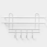Полка для ванной прямая, 4 крючка, 33×12,5×4,5 см, цвет белый Полка для ванной прямая, 4 крючка, 33×12,5×4,5 см, цвет белый