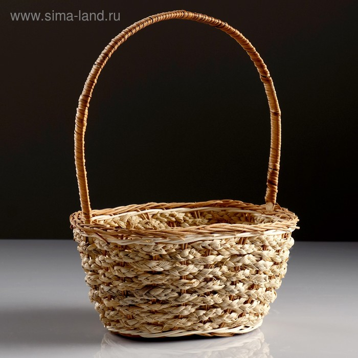 Набор корзин, 3 шт, 24&times;27&times;12/34 см, 20&times;24&times;11/33 см, 16&times;21&times;10/28 см, бамбук, кукуруза