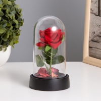 Ночник колба &laquo;Красная роза&raquo; LED 3хAG10 8,5х8,5х15,5см