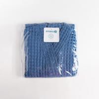 Халат вафельный детский Крошка Я "Boho" р.34 (122-128 см) цв. синий, 100%хл, 290 г/м2