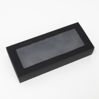 Коробка складня, пенал, с окном, черная, 27 х 12 х 5 см Коробка складня, пенал, с окном, черная, 27 х 12 х 5 см