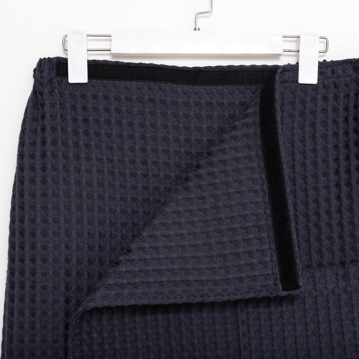 Килт вафельный банный Этель &laquo;Boho&raquo; 75*145 см. цв. темно-серый, 100% хл, 290 г/м2