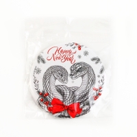 Зеркало карманное новогоднее &laquo;Новый год: Happy New Year&raquo;, диам.7 см