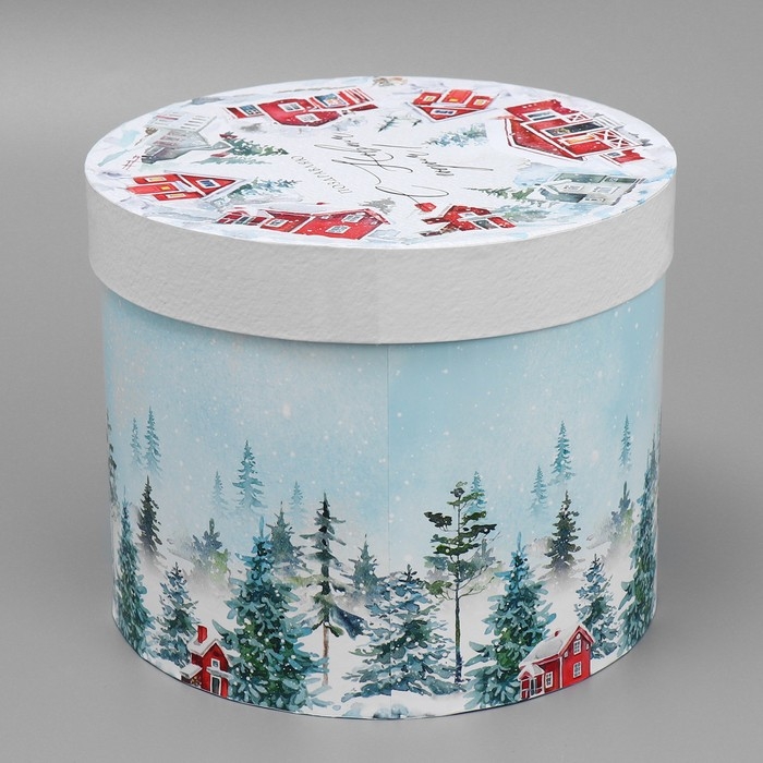 Коробка подарочная круглая &laquo;Поздравляю&raquo;, 15 х 18 см, Новый год