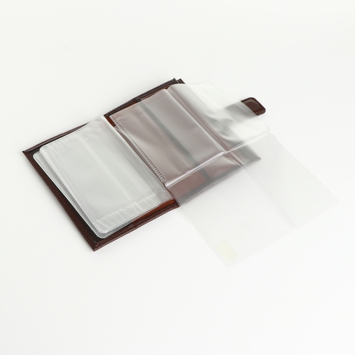 Обложка 2 в 1, для автодокументов и паспорта на магните, цвет коричневый Обложка 2 в 1, для автодокументов и паспорта на магните, цвет коричневый