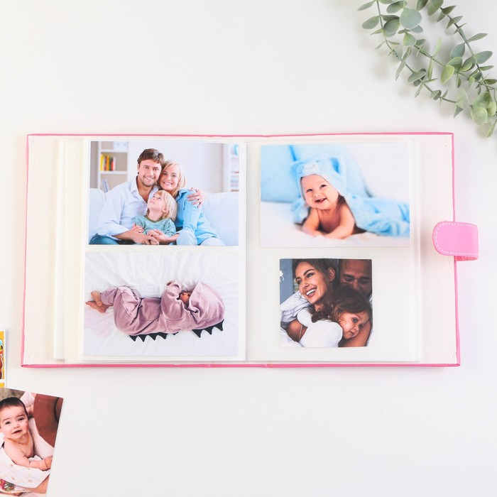 Фотоальбом на 200 фото с 2 местами под фото на обложке Фотоальбом на 200 фото с 2 местами под фото на обложке "Наше счастье", экокожа