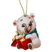 Ёлочная деревянная подвеска «Новый год! Белый мишка» Ёлочная деревянная подвеска «Новый год! Белый мишка»