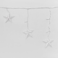 Гирлянда &laquo;Бахрома-арка&raquo; 2.5 &times; 1.2 м с насадками &laquo;Звёзды&raquo;, IP20, прозрачная нить, 136 LED, свечение тёплое белое, 8 режимов, 220 В