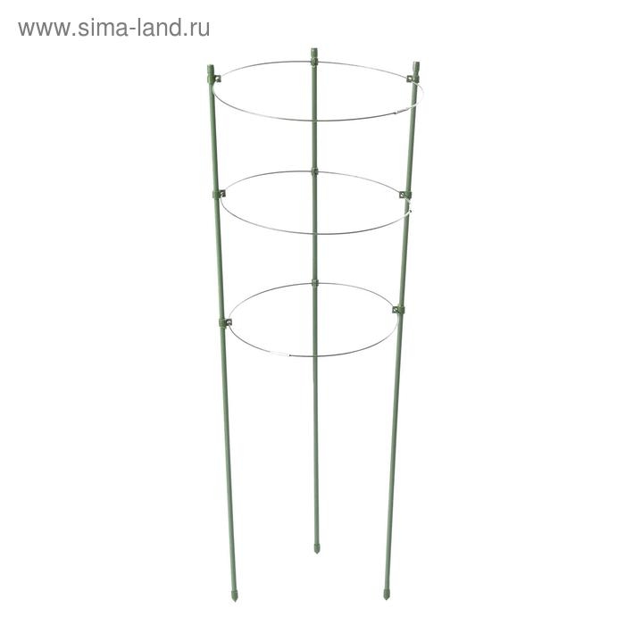 Кустодержатель, d = 15&ndash;17&ndash;19 см, h = 44 см, 3 кольца, металл, зелёный, Greengo