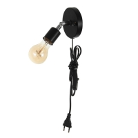 Спот "Дарни" с проводом и выкл. Е27 40Вт черный 10х10х10-160см Спот "Дарни" с проводом и выкл. Е27 40Вт черный 10х10х10-160см