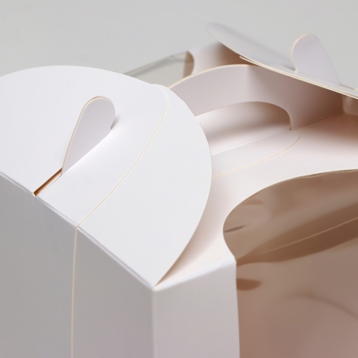 Коробка под бенто-торт с окном, белая, 15 × 15 × 18 см Коробка под бенто-торт с окном, белая, 15 × 15 × 18 см