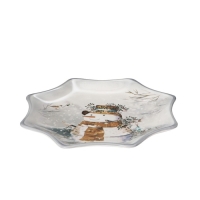 Блюдо сервировочное Доляна «Рождественский снеговик», d=20 см, цвет белый Блюдо сервировочное Доляна «Рождественский снеговик», d=20 см, цвет белый