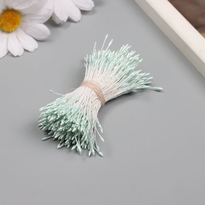 Тычинки для искусственных цветов глянец Тычинки для искусственных цветов глянец "Рисинки" серо-голубой набор 360 шт длина 6 см