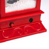 Светодиодная фигура &laquo;Фонарь с Дедом Морозом и снеговиком&raquo; 18 &times; 41 &times; 18 см, пластик, батарейки ААх3 (не в комплекте), USB, свечение белое