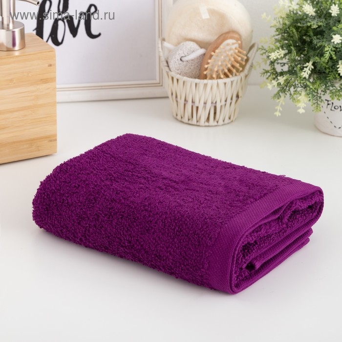 Полотенце махровое Этель «Терри» 50x90 см, сирень Полотенце махровое Этель «Терри» 50x90 см, сирень