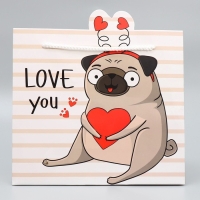 Пакет подарочный, упаковка, &laquo;Love you&raquo;, 25 х 26 х 10 см