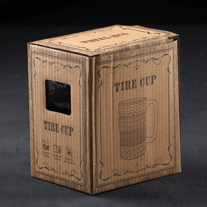 Кружка керамическая &laquo;Шины&raquo;, 460 мл, цвет чёрный