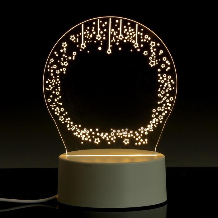 Световой планшет для рисования в темноте, круг, пластиковый Световой планшет для рисования в темноте, круг, пластиковый