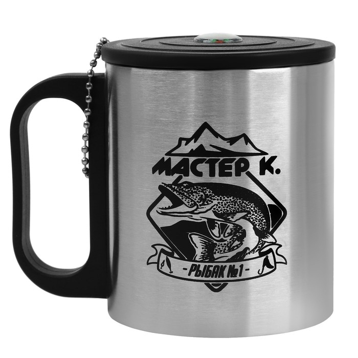 Термокружка, 180 мл, Туризм Термокружка, 180 мл, Туризм "Мастер К. Рыбак №1", сохраняет тепло 2 ч, компас