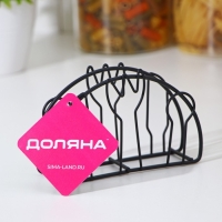 Салфетница Доляна &laquo;Столовые приборы&raquo;,13&times;3,5&times;8 см, цвет чёрный