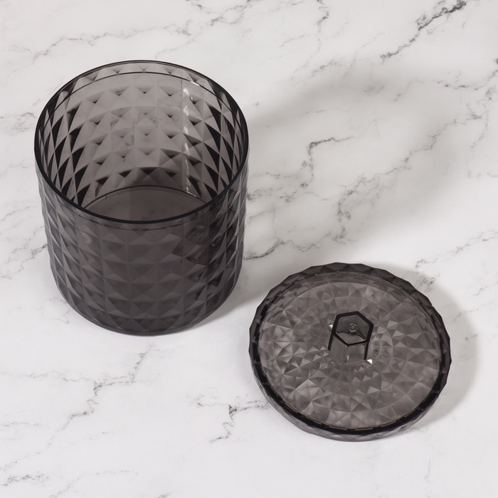 Органайзер для хранения, 1 секция, с крышкой, d = 10 &times; 12,5 см, цвет чёрный