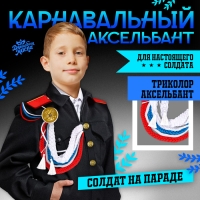 Карнавальный аксельбант &laquo;Солдат на параде&raquo;, триколор