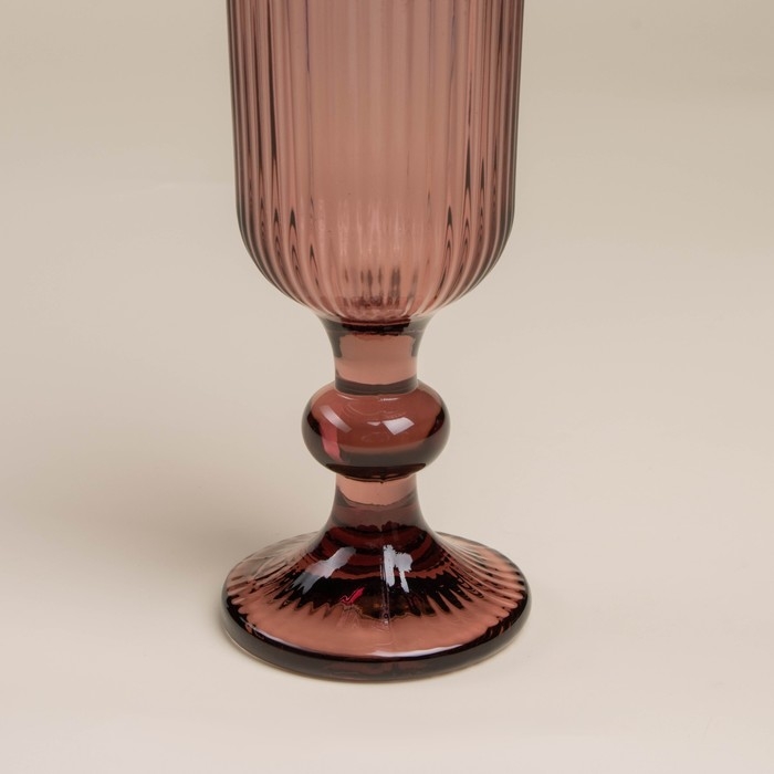 Набор бокалов для шампанского стеклянный SL Home &laquo;Модерн&raquo;, 150 мл, 5,5&times;18,5 см, цвет розовый