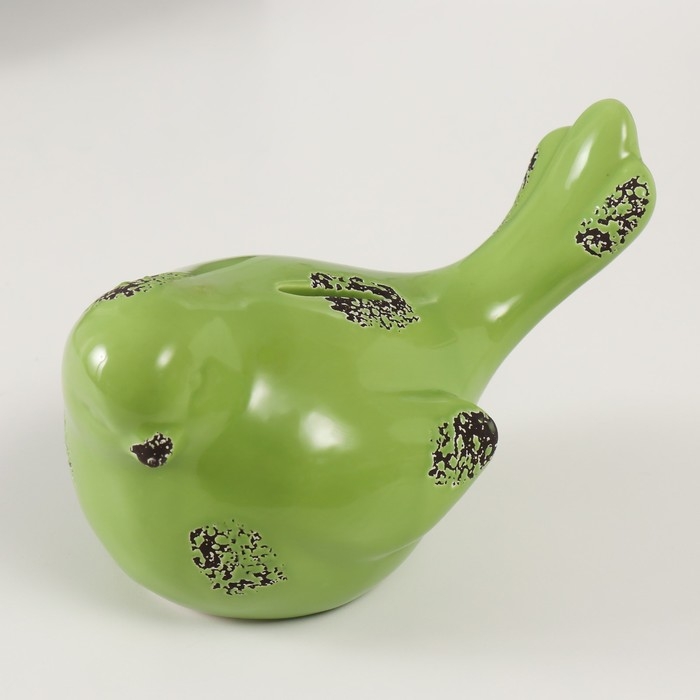 Копилка керамика "Зелёный воробышек" 18,8 11,9х13 см