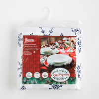 Скатерть "Доляна" Синие снежинки 220х146 +/- 3 см, 100% хлопок, 164 г/м2