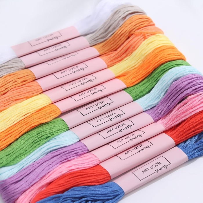 Набор ниток мулине №1, 8 &plusmn; 1 м, 12 шт