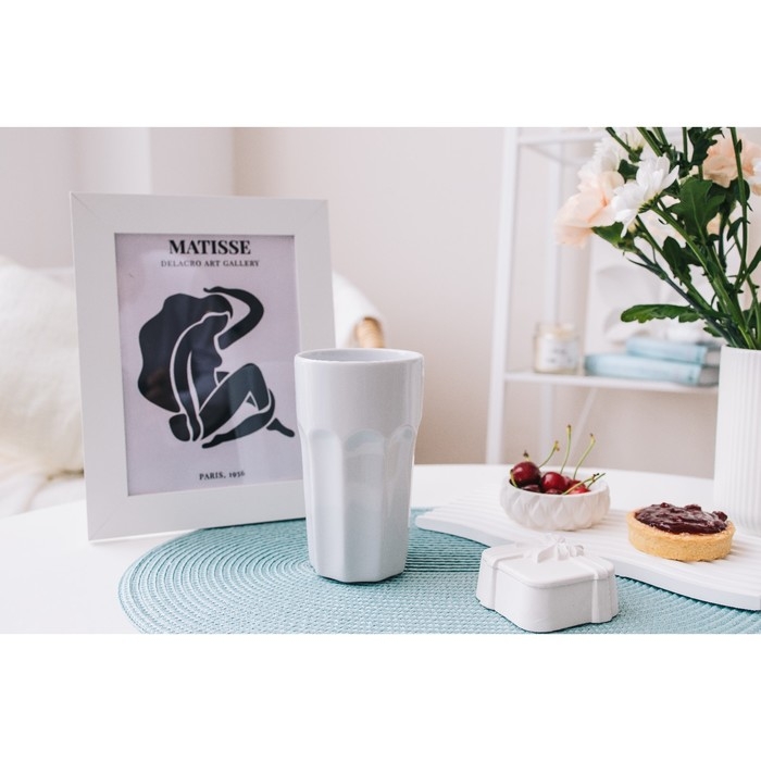 Стакан керамический Доляна &laquo;Классика&raquo;, 500 мл, 8,8&times;14,7 см, цвет белый