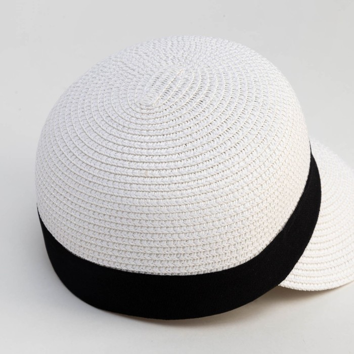 Кепка женская плетёная MINAKU цвет белый, р-р 58 Кепка женская плетёная MINAKU цвет белый, р-р 58