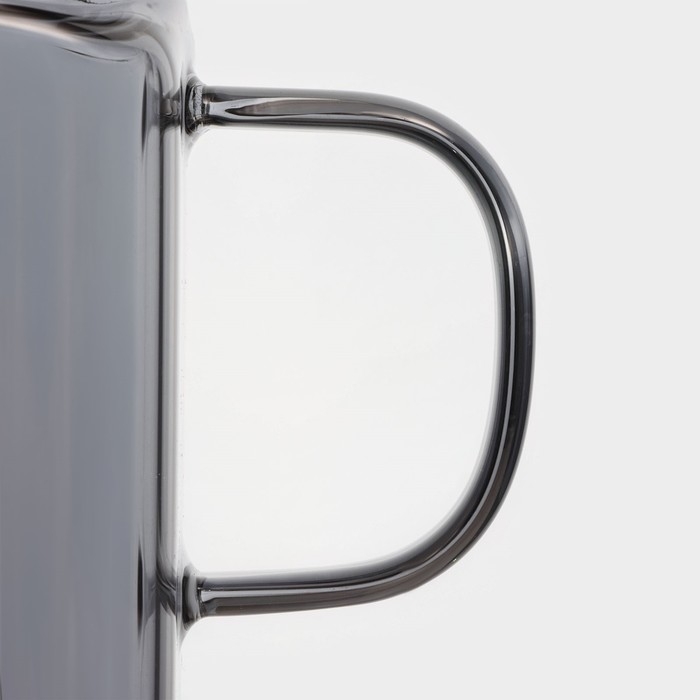 Банка стеклянная с ручкой, крышкой и трубочкой Magistro &laquo;Эко&raquo;, 620 мл, цвет чёрный