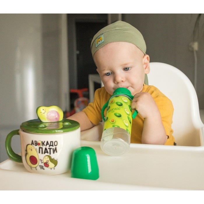 Бутылочка для кормления &laquo;Авокадо&raquo;, классичееское горло, от 0 мес, 250 мл., цилиндр, с ручками