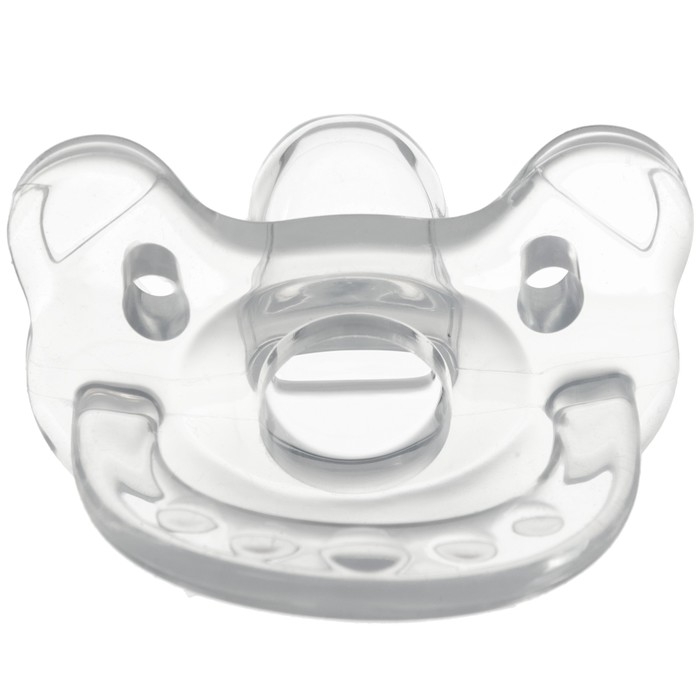 Соска - пустышка цельносиликоновая ортодонтическая &laquo;Мишка&raquo;, от 0 мес., цвет прозрачный
