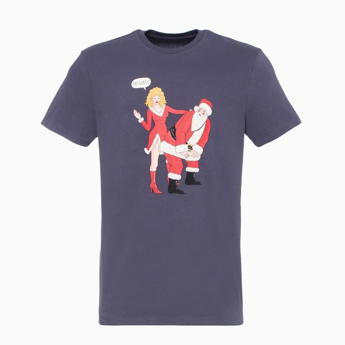 Футболка мужская новогодняя , цвет графит, размер 52 Футболка мужская новогодняя , цвет графит, размер 52