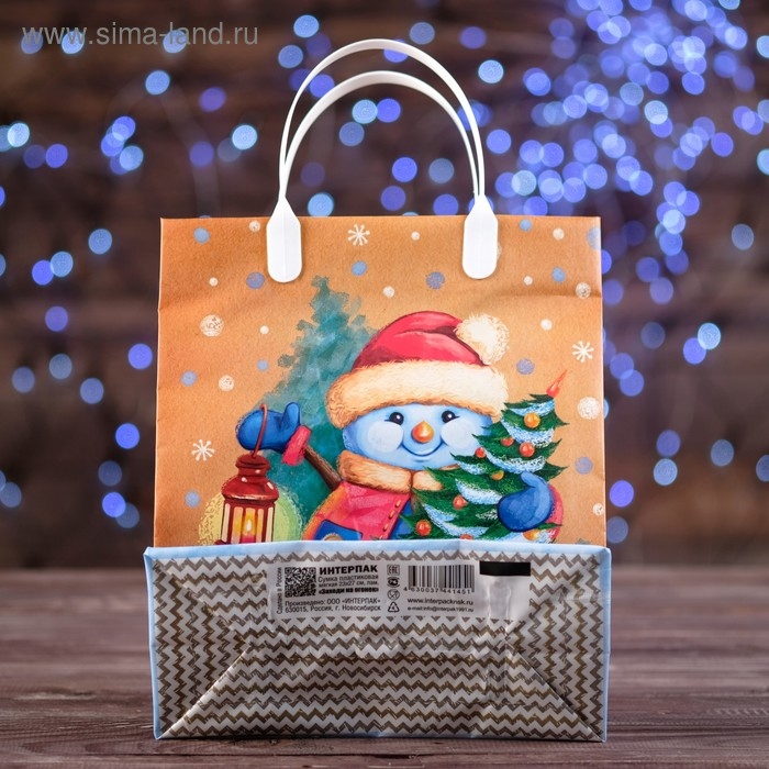 Новый год. Пакет Новый год. Пакет "Заходи на огонёк", мягкий пластик, 23х27 см.